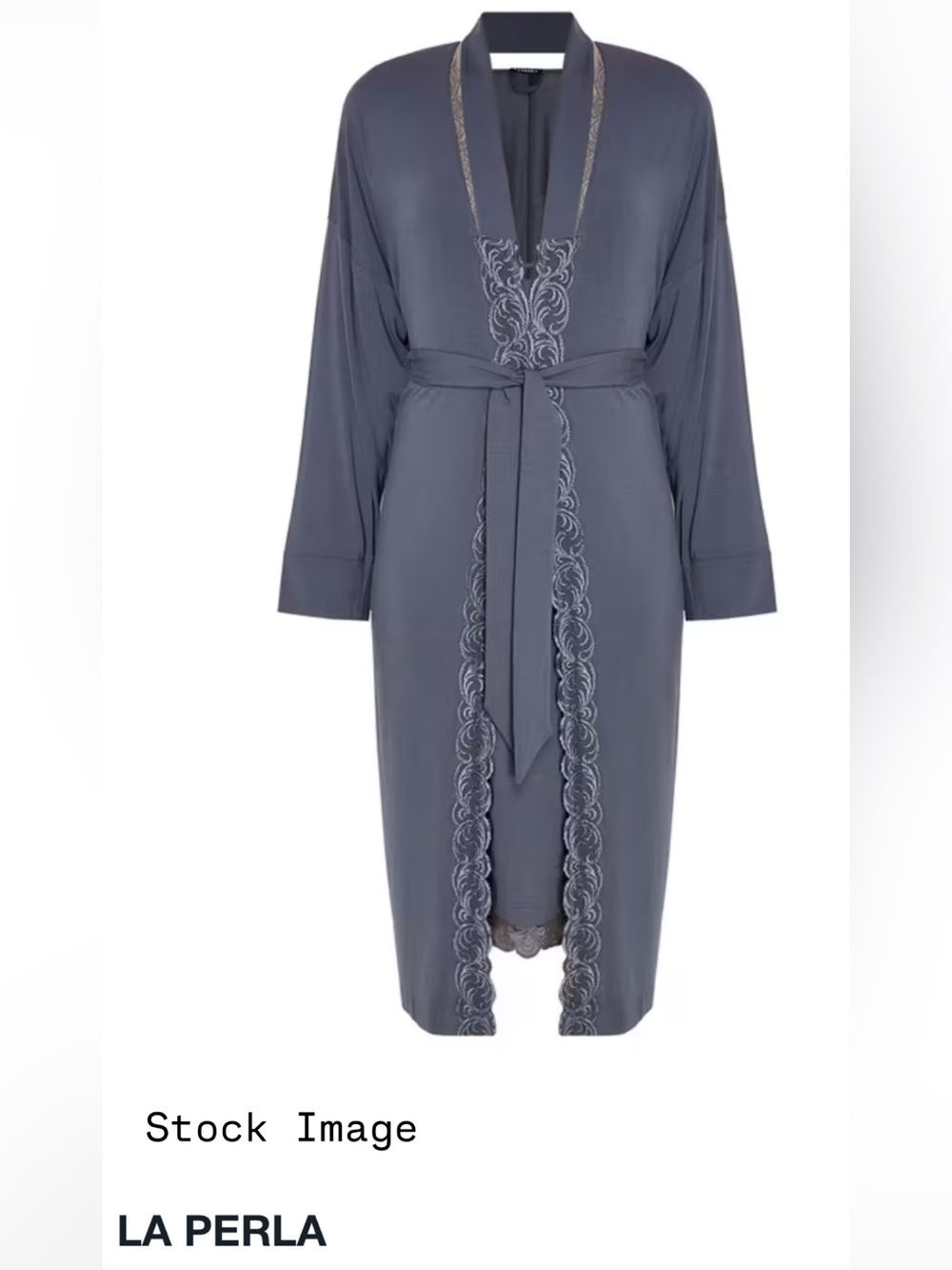 LA PERLA Embroidered Mesh Lace Robe 52” Length